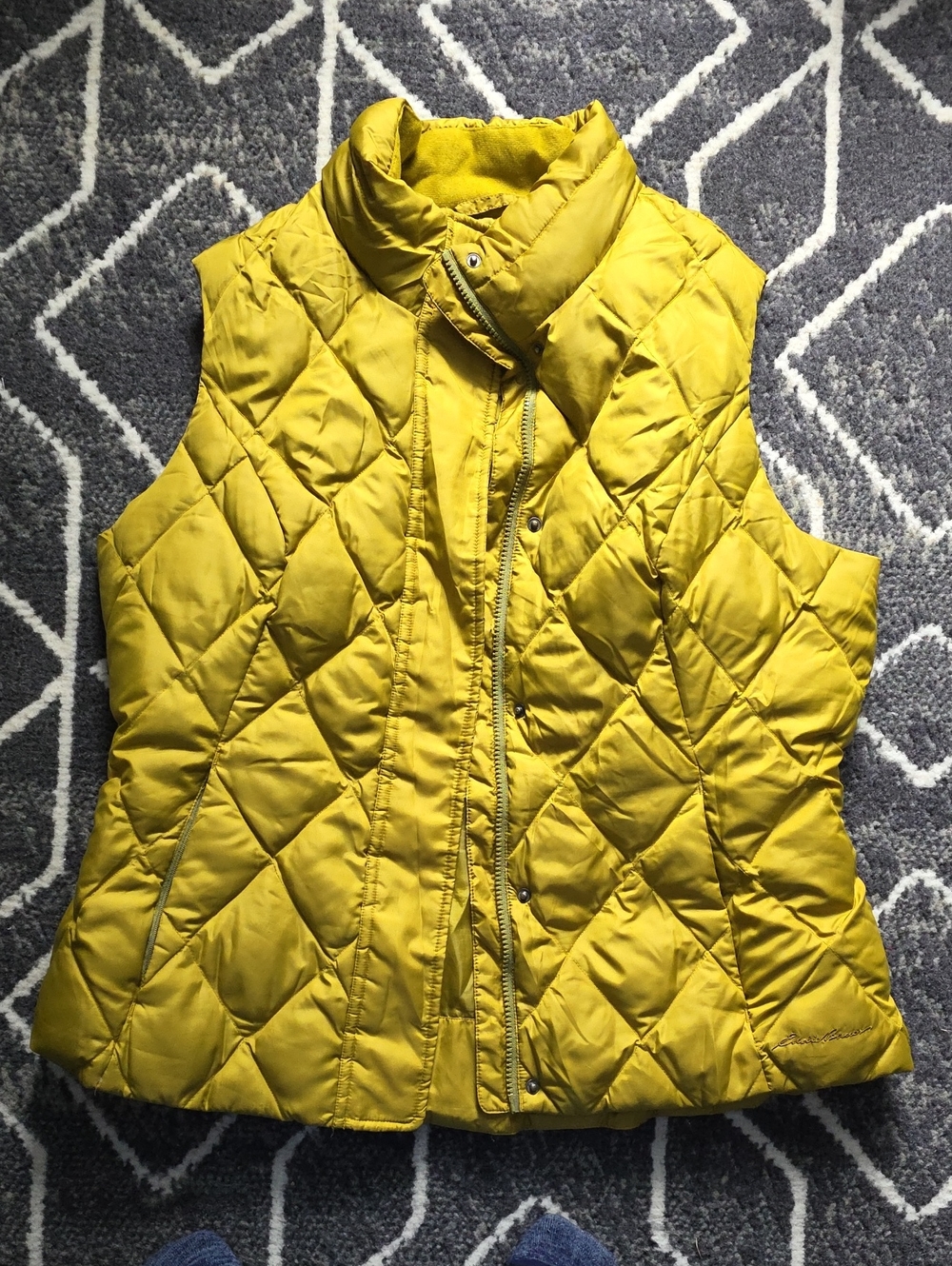 Eddie Bauer goose downYellow Quilted Sleeveless Puffer Vest